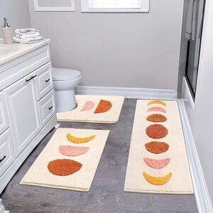 NEW Sets 3 Piece Bathroom Rugs, Non Slip Bath Mats for Bathroom, Absorbent